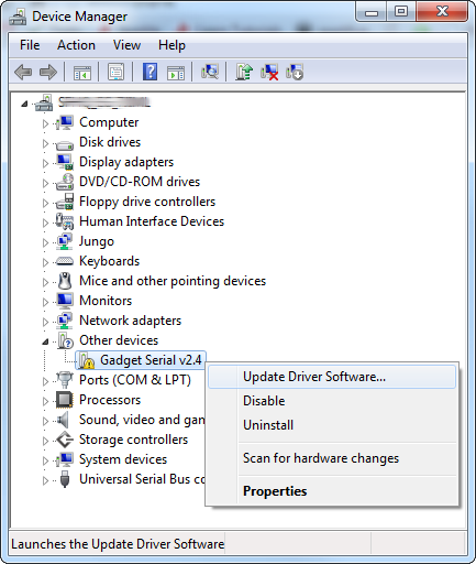 cdc rs 232 emulation demo driver download
